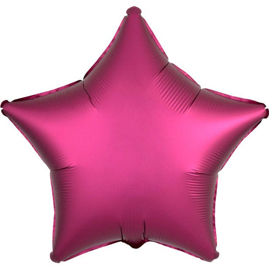 Pomegranate Satin Luxe Star Foil Balloon - 18"