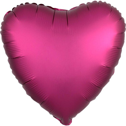 Pomegranate Satin Luxe Heart Foil Balloon - 18"