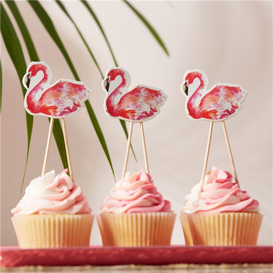 Flamingo Fun Cake Toppers - 12.5cm