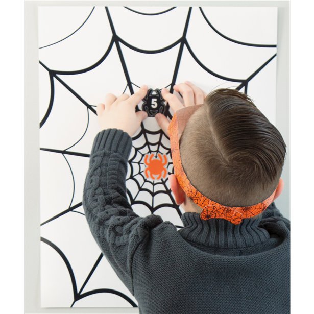 Pin the Spider on the Web Party Game