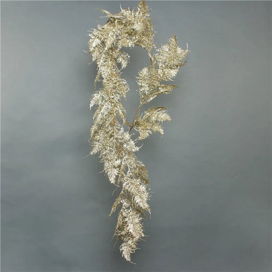 Gold Glitter Asparagus Fern Garland - 1.8m