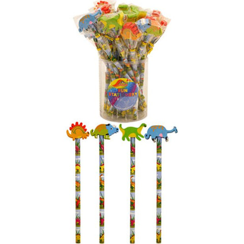 Dinosaur Pencil with Top - 24 Pack