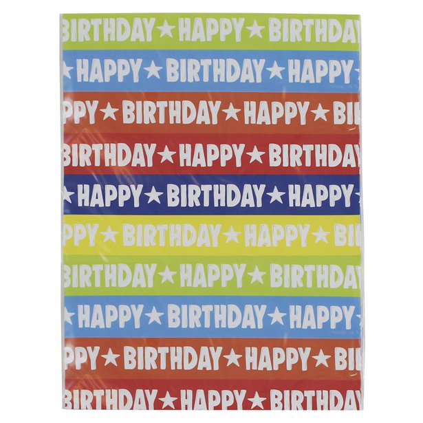 Happy Birthday Wrapping Paper - 2 Sheets 2 Tags