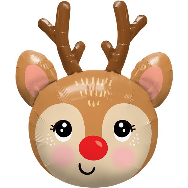 Red Nose Reindeer Supershape Balloon - 35" Foil