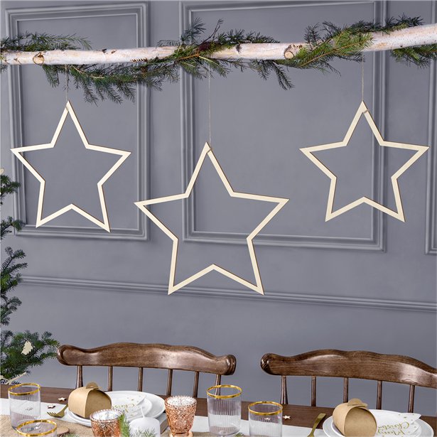 Star Wooden Hanging Decorations