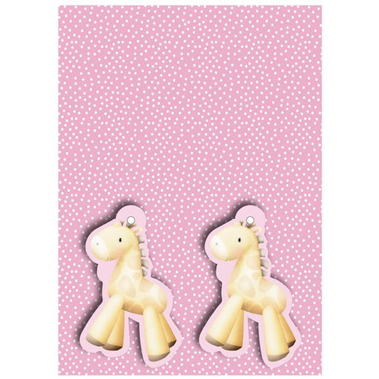 Baby Girl Wrapping Paper - 2 Sheets (50cm x 70cm) with Tags