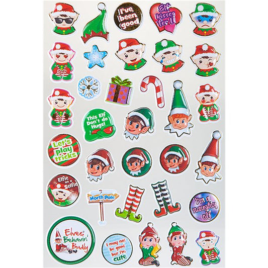 Naughty Elf Bubble Stickers