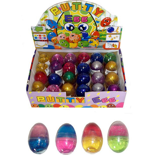 Glitter Putty Eggs - 24 Pack