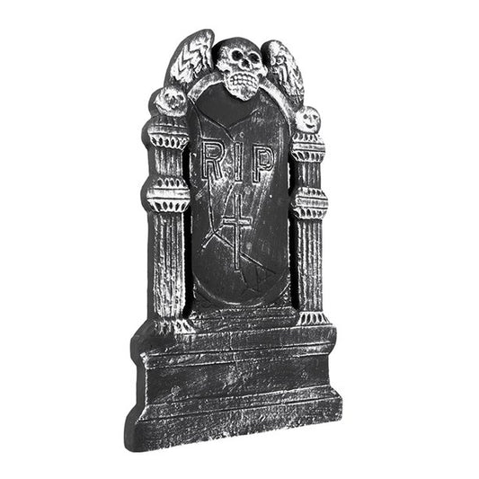 Flying Skull 'RIP' Tombstone - 50cm