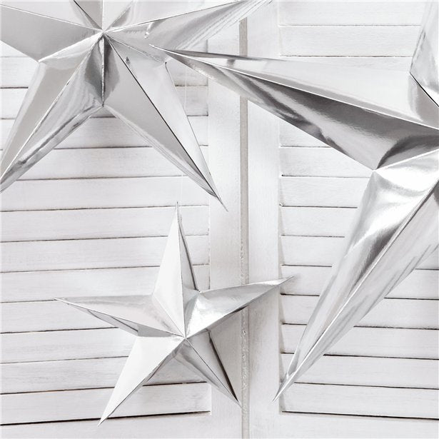 Silver Paper Star Decoration - 70cm