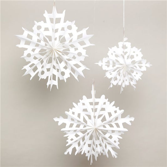 Paper Snowflake Hanging Fans - 30-40cm