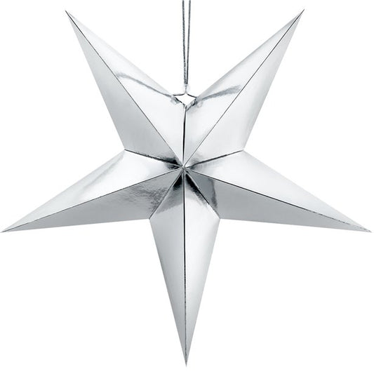 Silver Paper Star Decoration - 70cm