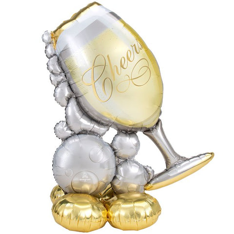 Bubbly Wine Glass AirLoonz Balloon - 51" Foil