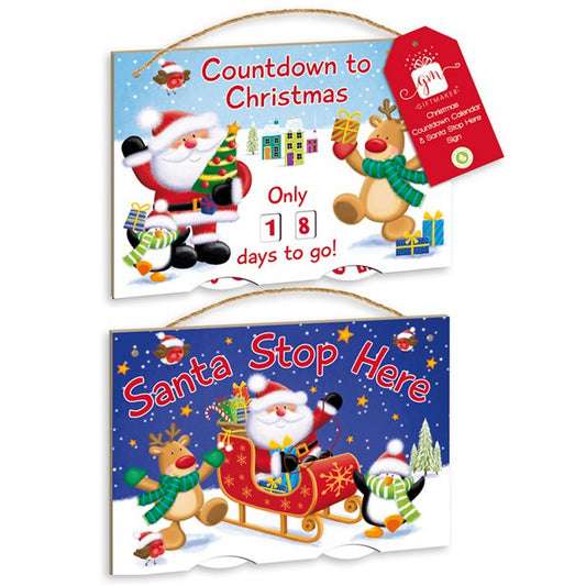 Countdown To Christmas Sign - 24cm