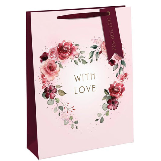With Love Floral Medium Gift Bag - 21.5cm x 25.3cm