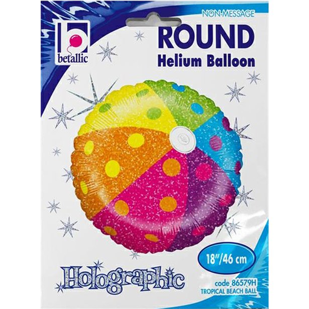 Holographic Beach Ball Balloon - 18" Foil