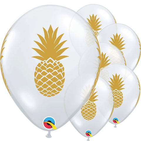 Golden Pineapple Diamond Clear Balloon - 11" Latex