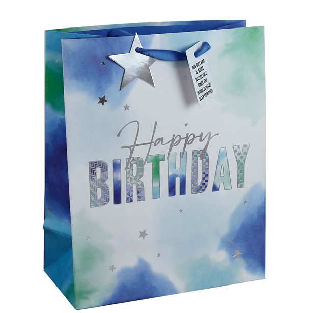 Blue Kraft Large Gift Bag