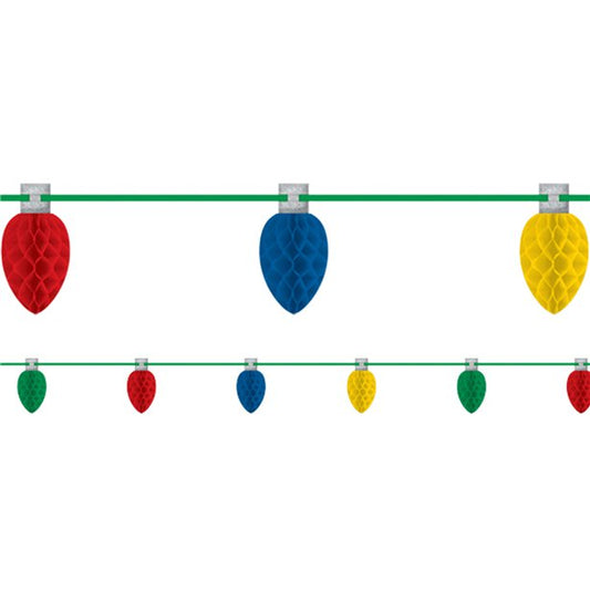 Multi Coloured Honeycomb Lightbulb Garland - 3m