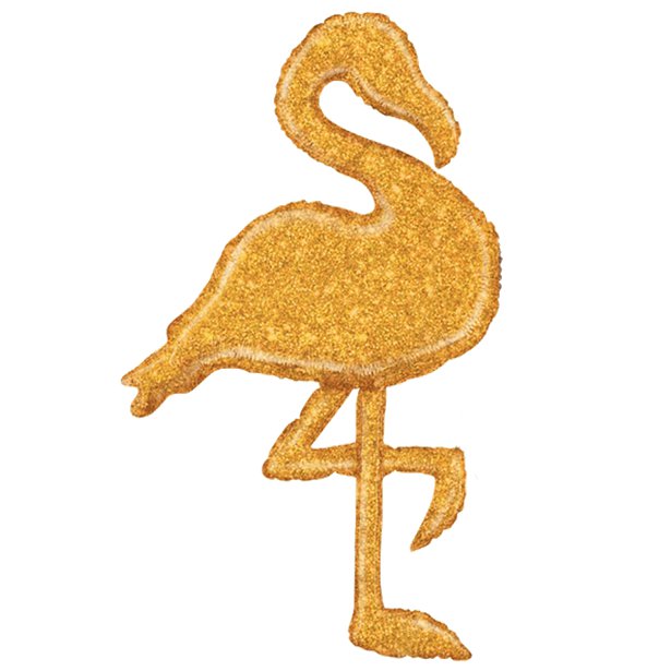 Holographic Gold Flamingo Balloon - 53" Foil