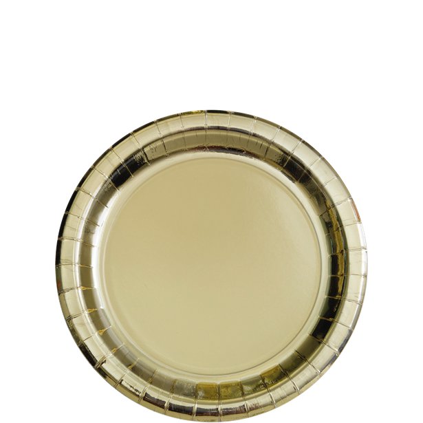 Metallic Gold Dessert Paper Plates - 17cm