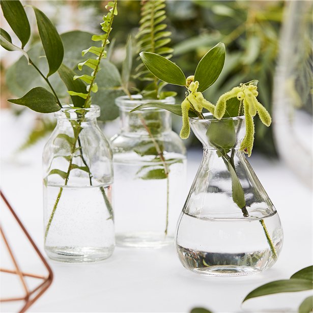 Botanical Wedding Glass Bottle Table Decoration Set