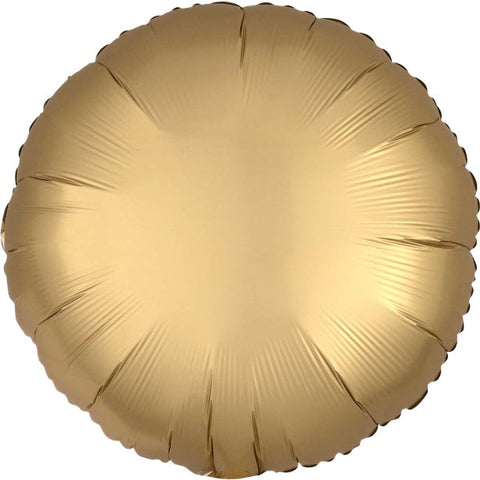 Gold Sateen Satin Luxe Circle Foil Balloon - 18"