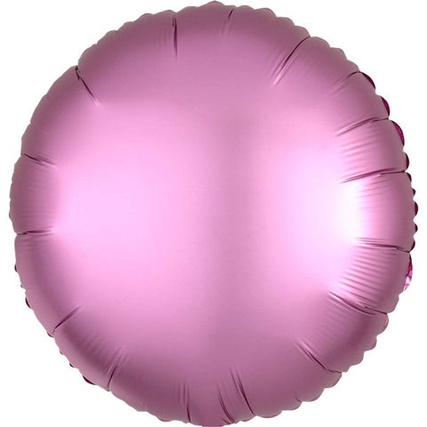 Flamingo Satin Luxe Circle Foil Balloon - 18"
