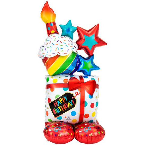 Colourful Birthday Cluster AirLoonz Balloon - 55" Foil