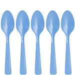 Baby Blue Plastic Spoons - Craftwear Party