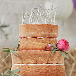 Boho 'Just Married' Wedding Cake Topper