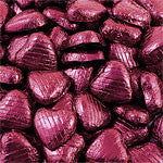 Bulk Pack of Burgundy Chocolate Hearts 1kg