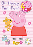 Peppa Pig 4th Birthday Card