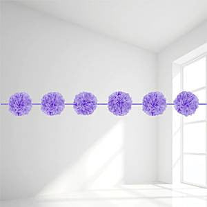 Lilac Pom Pom Garland - 3.65m