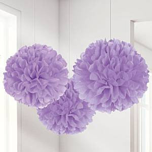 Lilac Pom Pom Decorations - 40cm