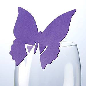 Butterfly Place Cards For Glasses - Purple - Craftwear Party