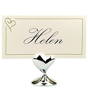 Silver Heart Place Card Holder