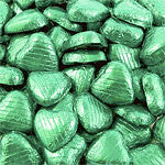 Bulk Pack of Pale Green Chocolate Hearts - 1 kg