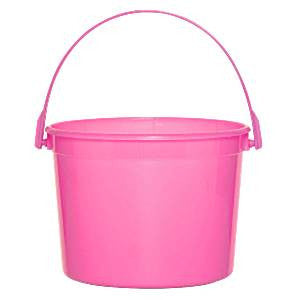 Hot Pink Plastic Favour Bucket - 15cm