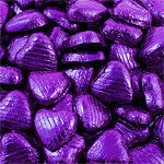 Bulk Pack of Purple Chocolate Hearts - 1 kg