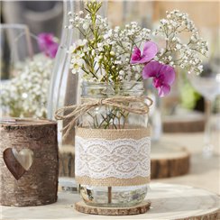 Rustic Country Hessian Wrapped Glass Jars