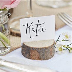 Rustic Country Mini Wooden Log Place Card Holder