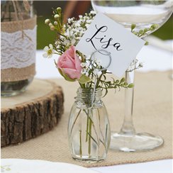 Rustic Country Glass Place Card Holders