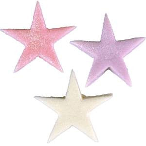 Lilac, Pink & White Star Sugar Toppers