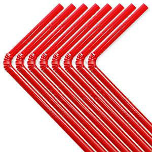 Red Plastic Flex Straws