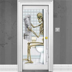 Skeleton Bathroom Door Decoration - 1.5m Halloween Decoration
