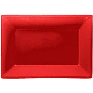 Red Serving Platters - 23cm x 32cm Plastic