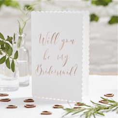 Beautiful Botanics Rose Gold 'Will You Be My Bridesmaid?' Cards