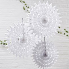 Beautiful Botanics White Tissue Fan Decorations
