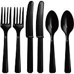 Black Plastic Cutlery - Assorted Party Pack - Craftwear Party